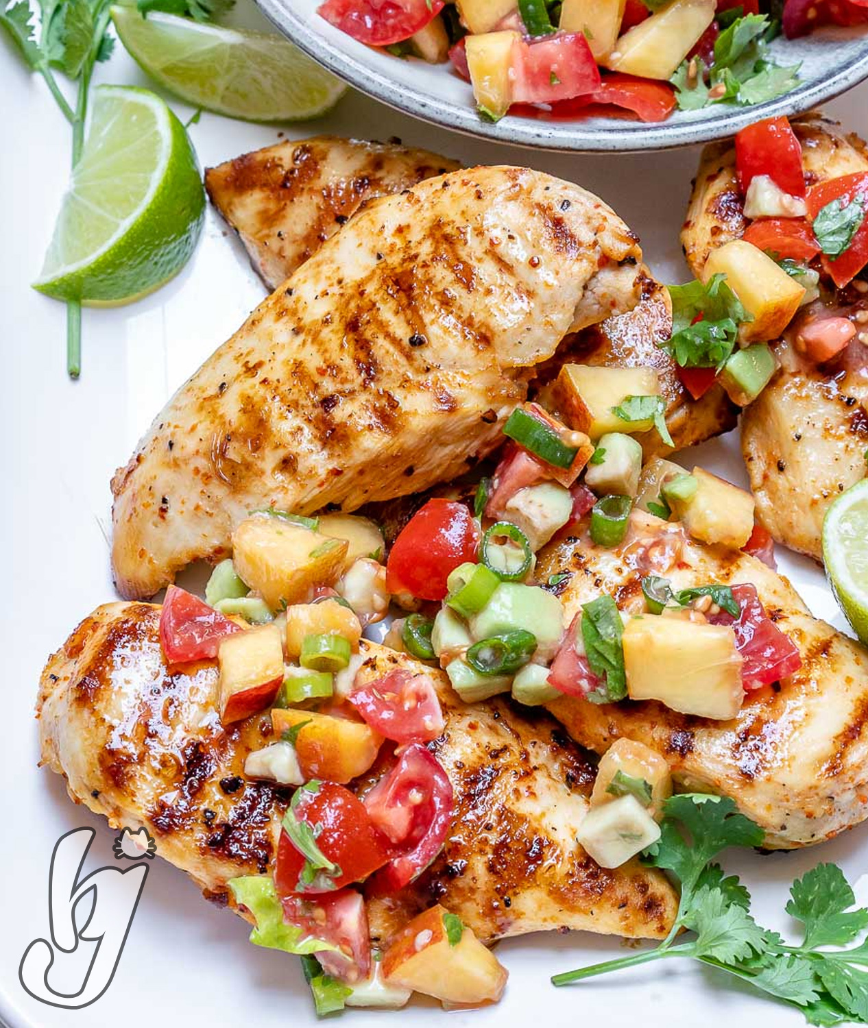 Grilled Lime Chicken with Peach Salsa