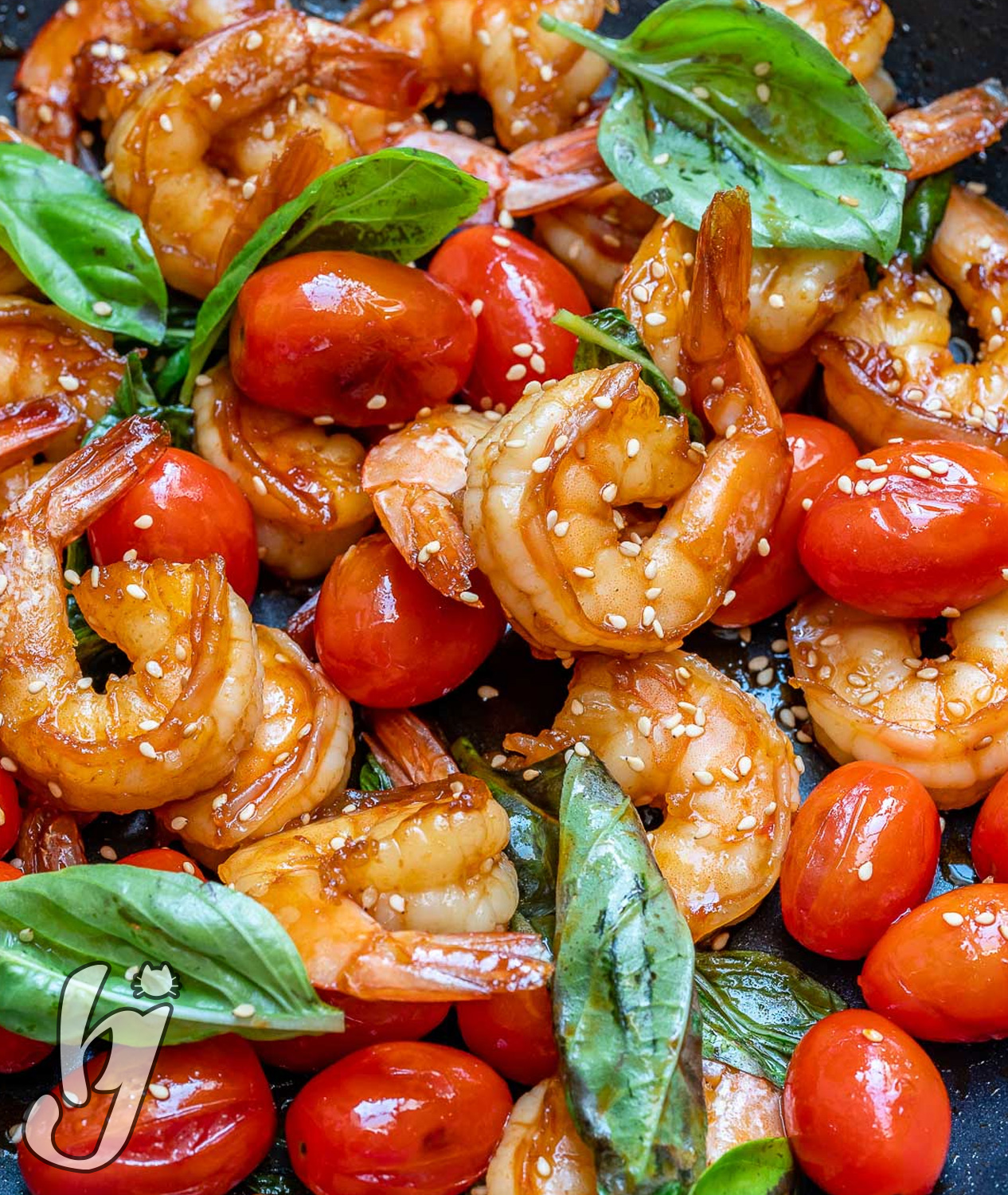 Shaklee Detox Meal: Shrimp Tomato Basil Stir Fry