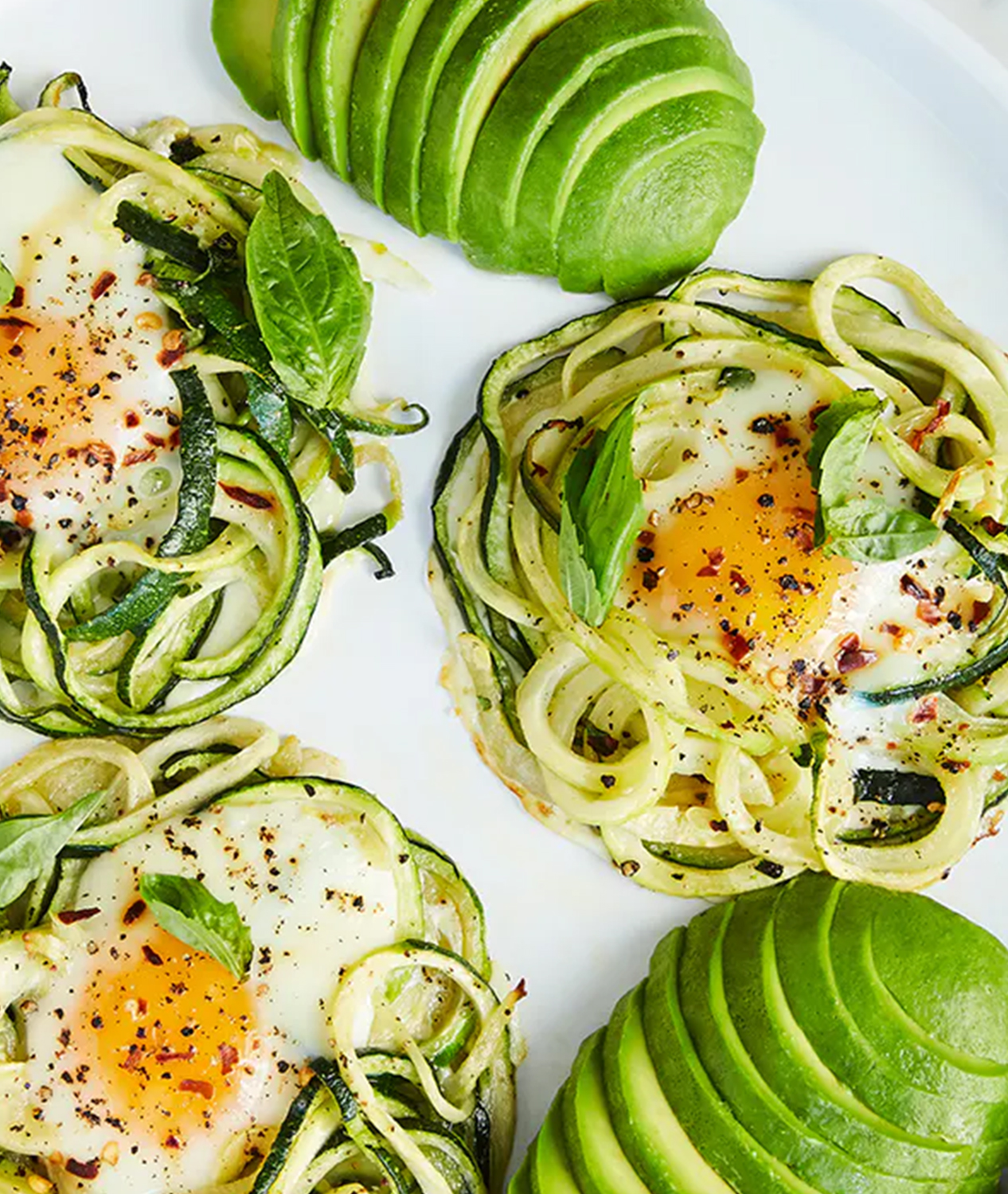Baked Eggs and Zoodles with Avocado