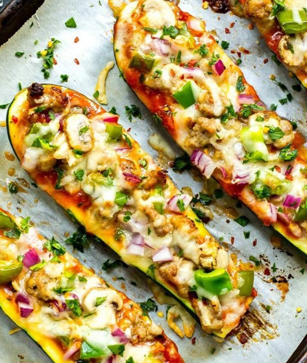 Zucchini Pizza Boats